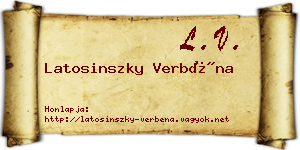 Latosinszky Verbéna névjegykártya